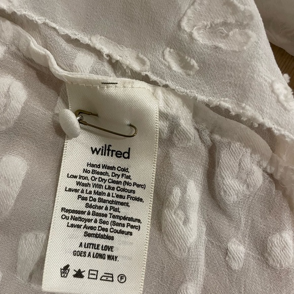 Wilfred White Leopard textured peasant blouse large - Picture 4 of 6